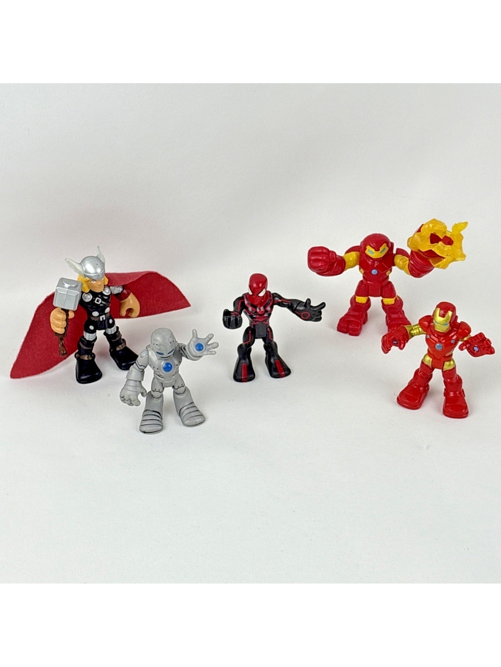 Playskool Marvel Super Hero Adventures Lot Iron Man Hulk Buster Spider-Man Thor
